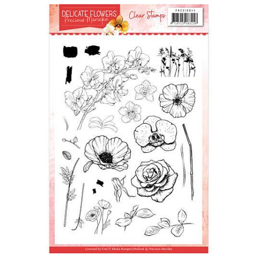 Stamp set A5, Precious Marieke: Nostalcig Flowers