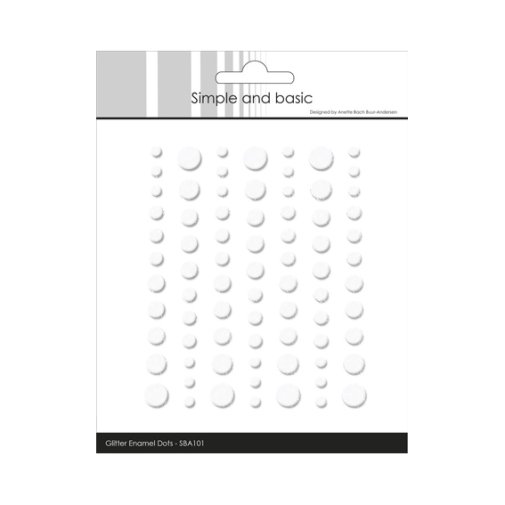 Enamel dots glitter, Simple and Basic: Valkoinen