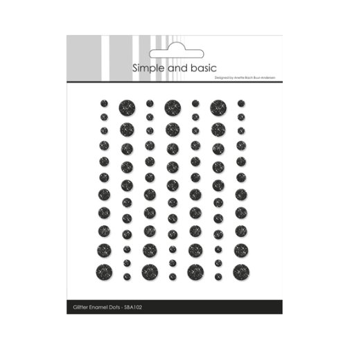 Enamel dots glitter, Simple and Basic: Musta