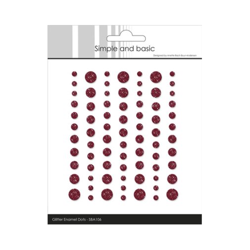 Enamel dots glitter, Simple and Basic: Viininpunainen