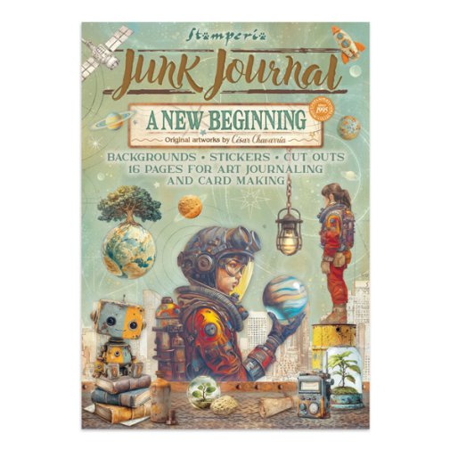 A4 Junk Journal -lehtiö, Stamperia: A New Beginning