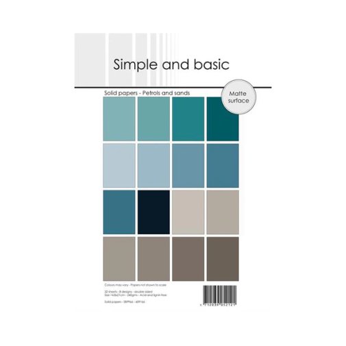 Kartonkipakkaus A5, Simple and basic: Petrols and sands