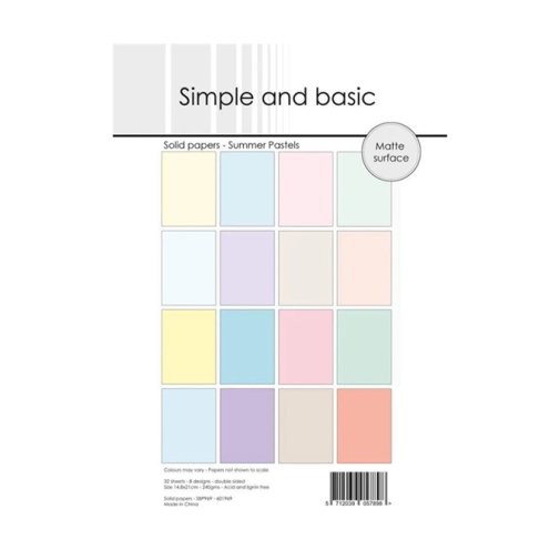 Kartonkipakkaus A5, Simple and basic: Summer pastels