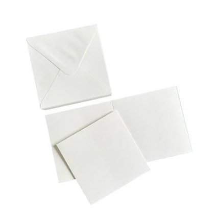 13,5x13,5cm Korttipohja-/ kuoripakkaus, valkoinen, 50kpl
