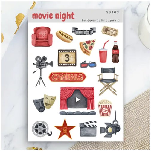 Sticker sheet, Penpaling Paula: Movie night