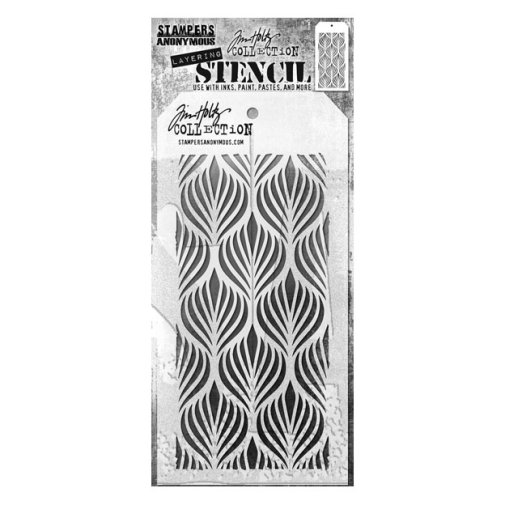 Tim Holtz stencil: Deco feather