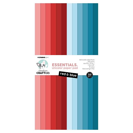 Cardstock pack 30 x 15 cm, Studiolight: Red & Blue