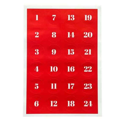 Sticker sheet, Krafia: Advent calendar numbers 1-24