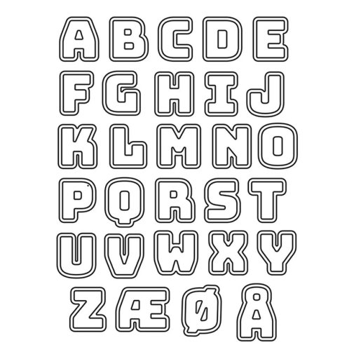 Design 5 dies: Alphabet with shadows