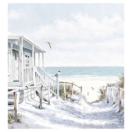Servetti 33x33cm: Beach cabin, 5 kpl