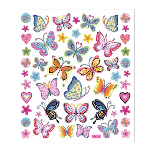 Sticker sheet: Butterflies and small flowers