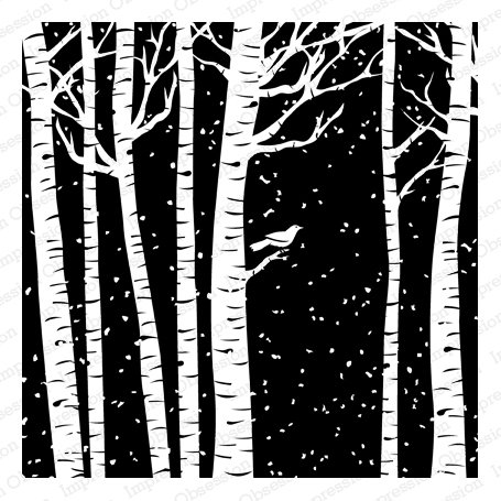 IO Cover-a-Card stamp: Birch Trees
