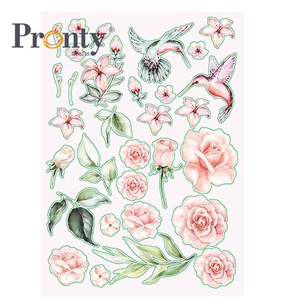 Topper sheet A4, Pronty: Birds & Flowers