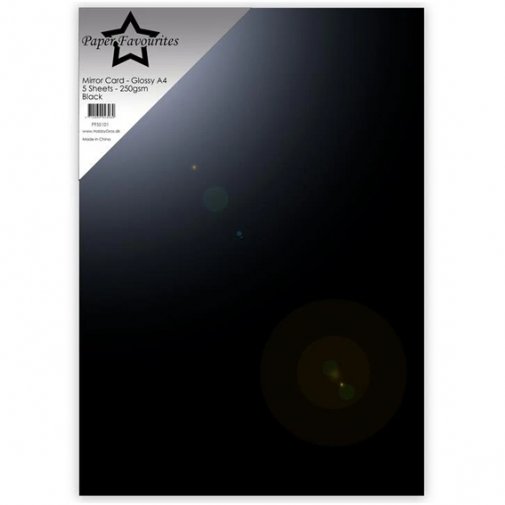 Peilikartonki A4, PF: Black Glossy - kiiltävä