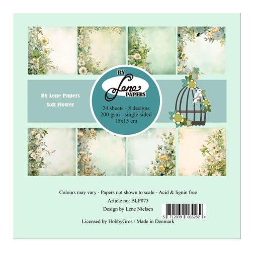 6x6\" paperipakkaus, By Lene: Soft Flowers