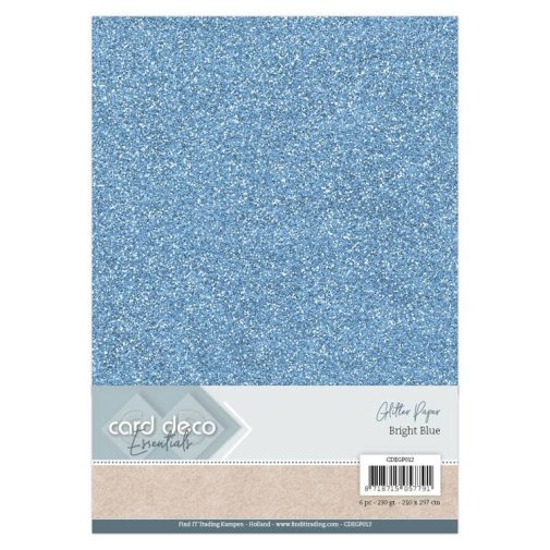 Kimallekartonki A4, 6 kpl, Card Deco: Bright Blue