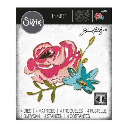 Stanssisetti, Sizzix Thinlits: Brushstroke Flowers #4