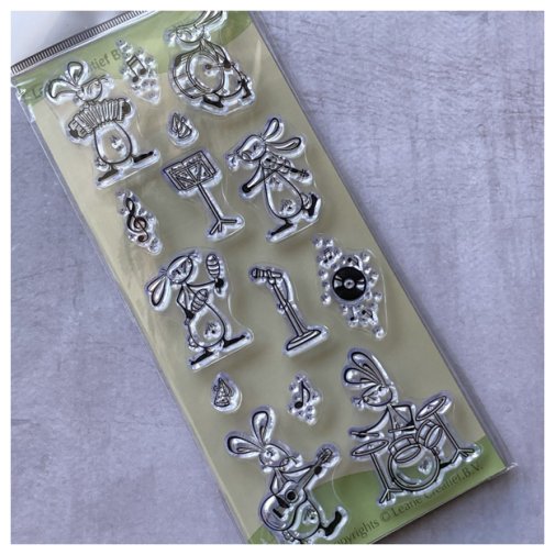 Stamp set, Leane Creatief: Bunnies playing music