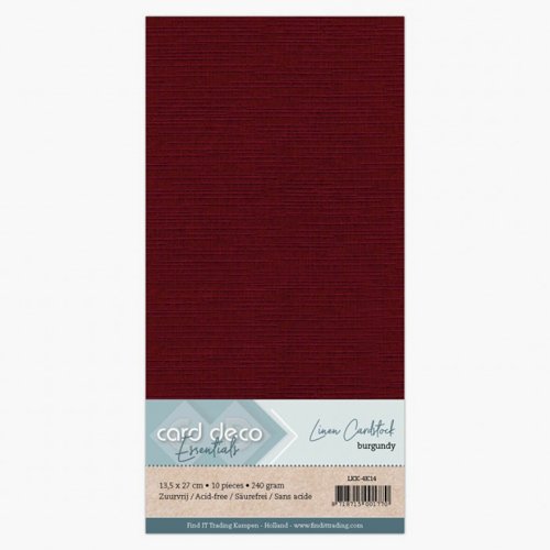 Kartonkipakkaus 13,5 x 27 cm, Card Deco: Burgundy, 10kpl