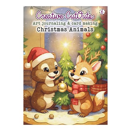 A4 Art Journaling -lehtiö, Creatief Art: Christmas Animals