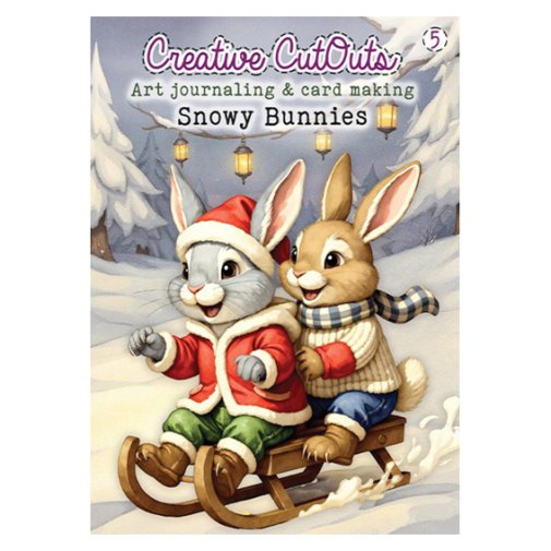 A4 Art Journaling -lehtiö, Creatief Art: Snowy Bunnies