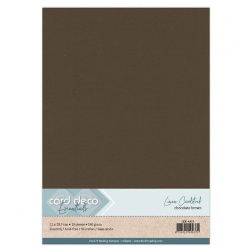 Kartonkipakkaus A4, Card Deco: Ruskea - chocolate, 10kpl