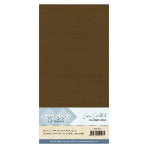 Kartonkipakkaus 13,5 x 27 cm, Card Deco: Ruskea - chocolate, 10kpl