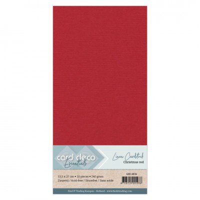 Kartonkipakkaus 13,5 x 27 cm, Card Deco: Punainen, 10kpl