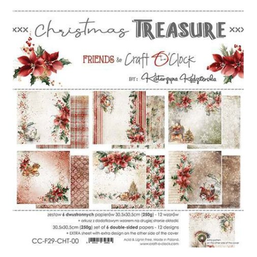 12x12\" paper pack, Craft O\'Clock: Christmas Treasure