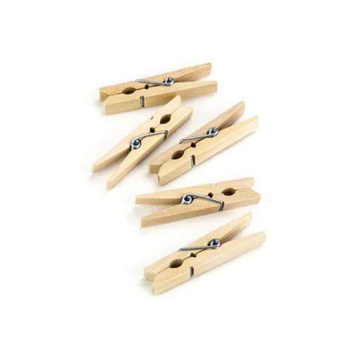 Wooden mini cloth pins, 24 pcs