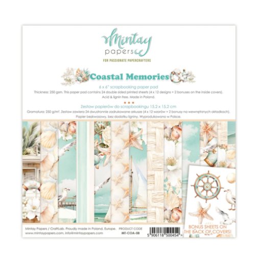6x6\" paper pad, Mintay: Coastal Memories