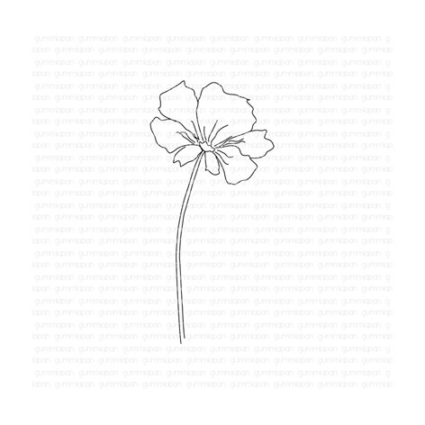 Gummiapan -leimasin: Cosmos - kukka