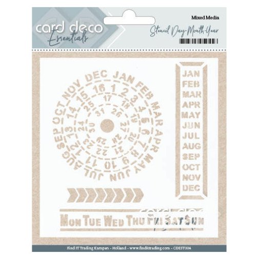 Stencil, Card Deco: Months and days