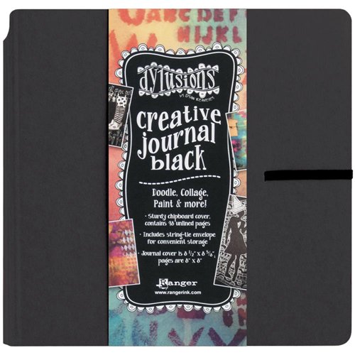 Dylusions Creative Journal, 8x8\" square, black