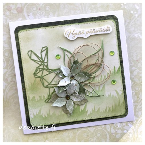 Card with Finnish text: Happy Easter