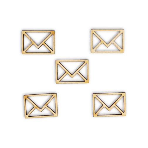 Wooden embellishments: Envelopes, 10 pcs