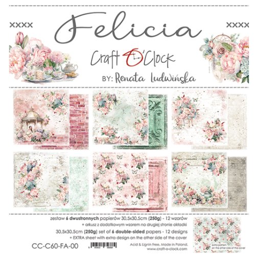 12x12\" paper pack, Craft O\'Clock: Felicia