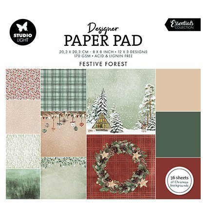 8x8\" paper pad, Studiolight: Festive Forest