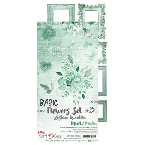 Die cut sheets, Craft O\'Clock: Flowers #5 - mint