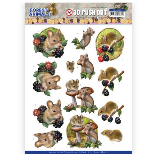 3d sheet, push-out (AD): Forest Animals - Mouse