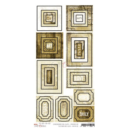 Chipboard -arkki, Craft O\'Clock: Frames 02 - kehykset, beige