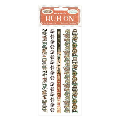 Rub-On -siirtokuvat, Stamperia: Furry Friends - stripes