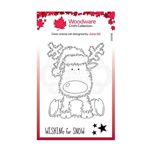 Leimasinsetti A6, Woodware: Festive Fuzzies - Reindeer