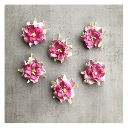 Paperikukat: gardenia - kirkas pinkki, 6 kpl