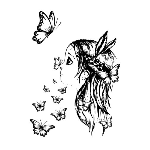 Dixi Craft stamp: Girl and butterfly