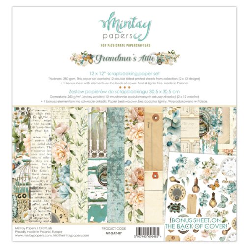 12x12\" paper pack, Mintay: Grandma\'s Attic