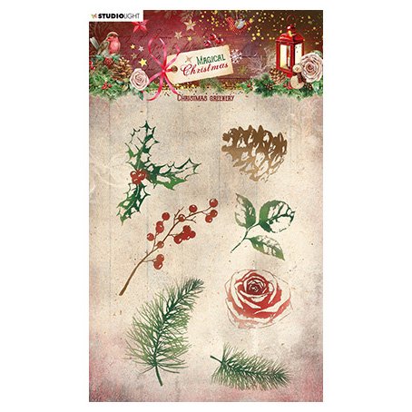 StudioLight stamp set: Magical Christmas greenery