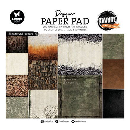 8x8\" paper pad, Studiolight: Grunge (243