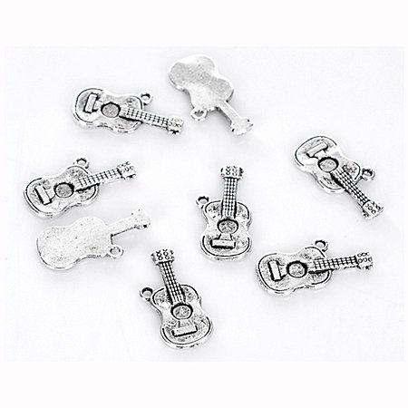 Metal embellishment: Guitar, 10 pcs