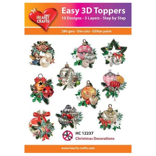 Hearty Crafts 3d toppers: Christmas Decorations, 10 pcs